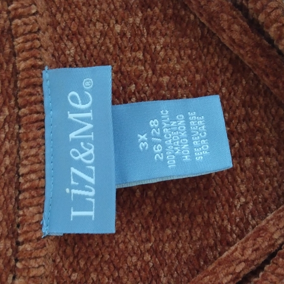 LIZ & Me Womens Plus color block sweater Sz 3X - Picture 6 of 8